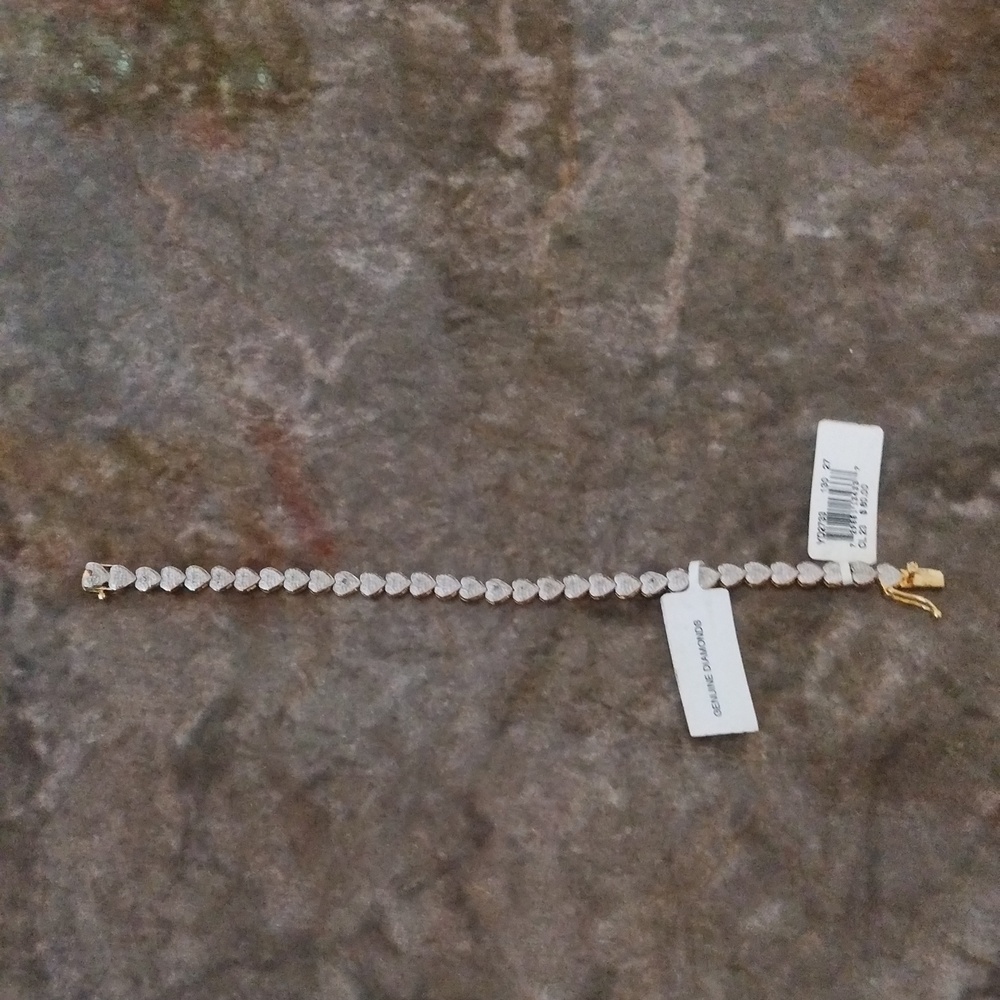 Brand new Heat Bracelet 24KT Over sterling with Genuine Diamond ...